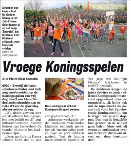 Koningsspelen De Telegraaf 20 april 2015